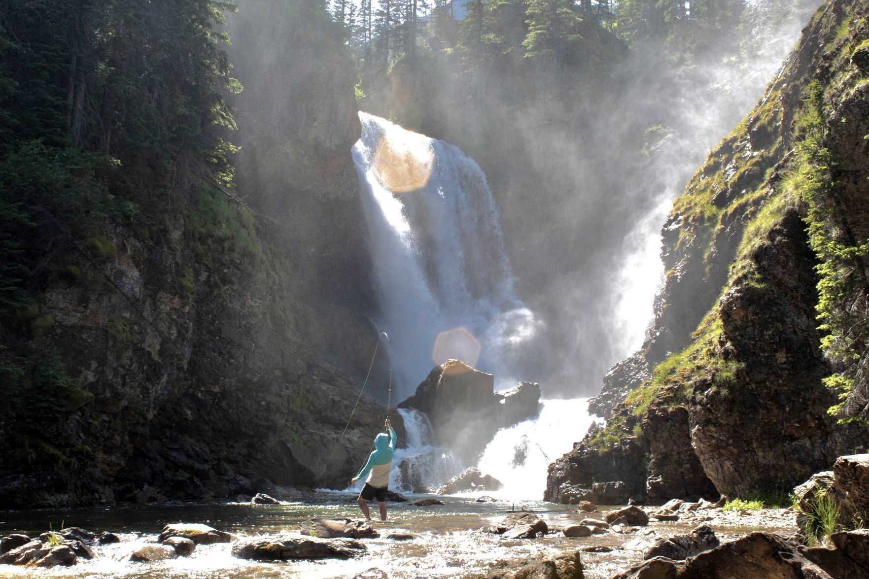 "Tight Lines Under Dawn Mist Falls"